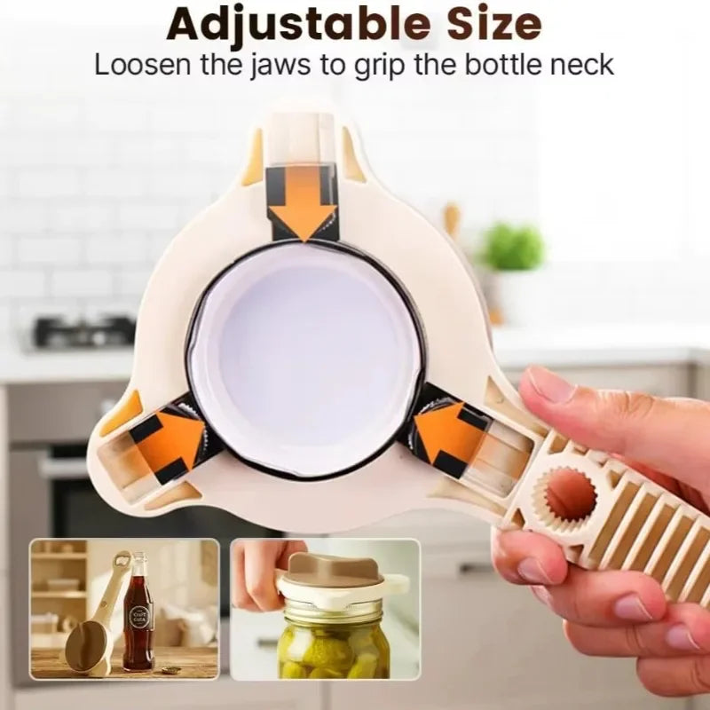 4-in-1 Adjustable Jar & Bottle Opener – Non-Slip Labor Saving