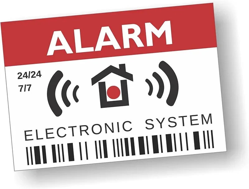 3"*2" 2PCs Intruder Alarm Warning Security Stickers, Vinyl Decals Peaceful Pleasures Health and Wellness