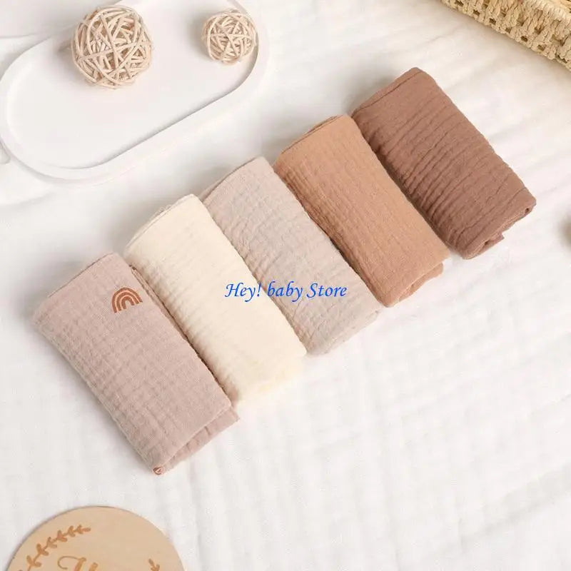 5-Pack Baby Burp Cloths | 4-Layer Breathable Cotton Washcloths