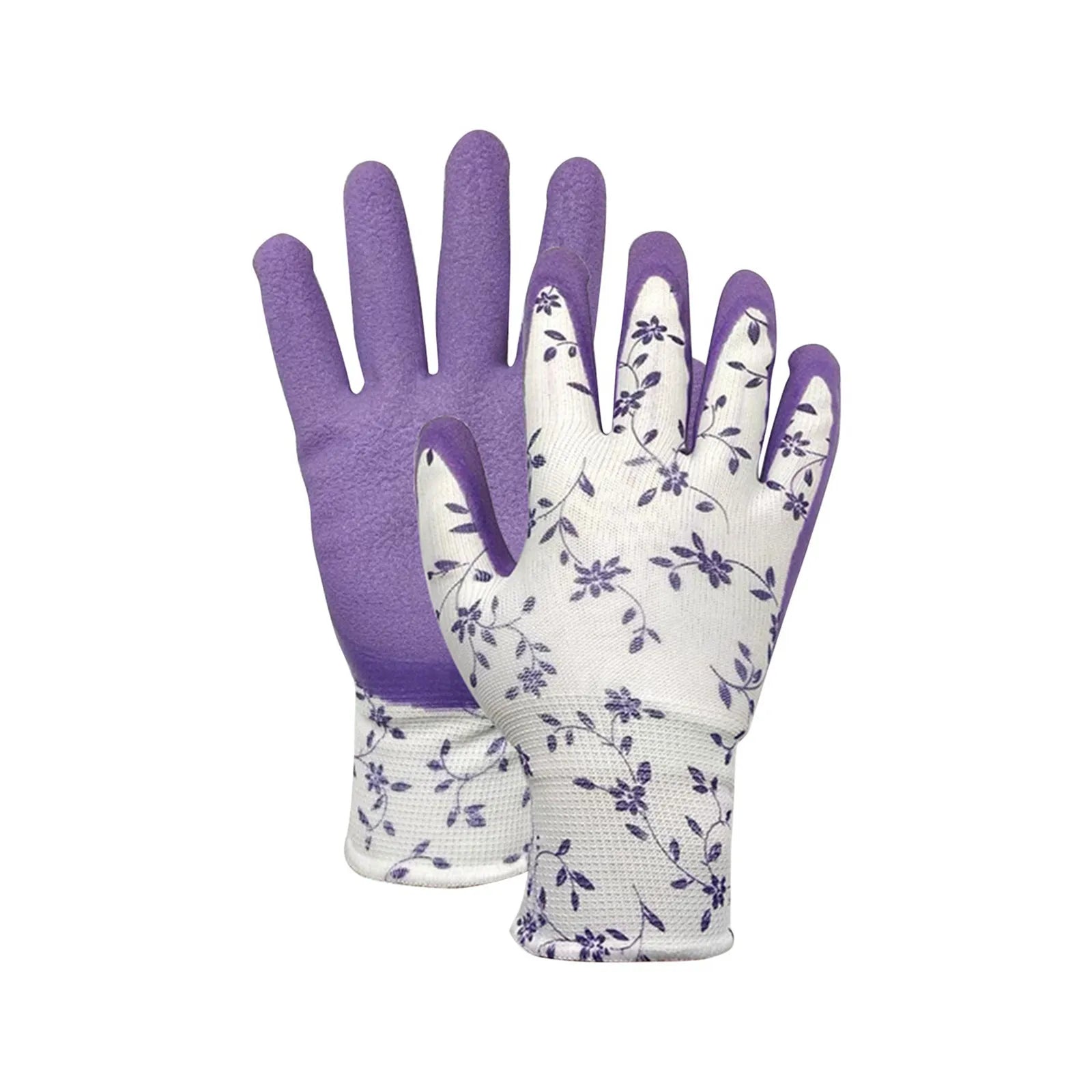 Garden Gloves One Size for Women Breathable Foam Latex Working Gloves, for Gardening Landscape DIY Rubber Gloves Peaceful Pleasures Health and Wellness Purple One Size