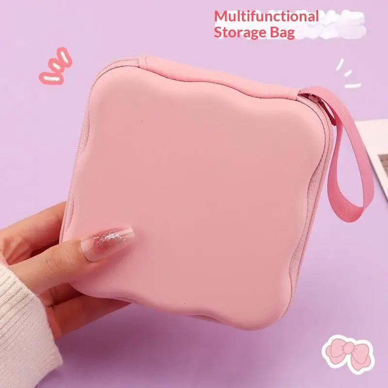 Cute 3D Heart Wave Charger Storage Bag | Travel Organizer