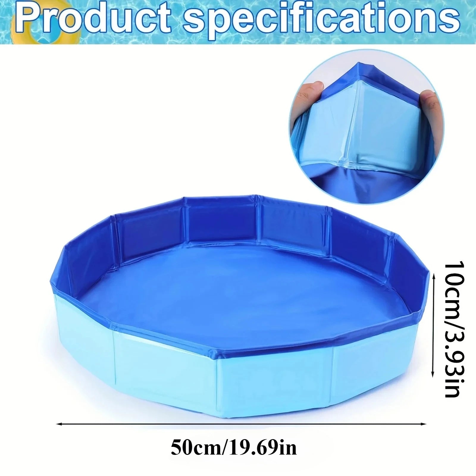 Portable Folding Foot Bath Bucket | Pool Entrance Accessory Pool Foot Bath Bucket Peaceful Pleasures Health and Wellness 50x10cm
