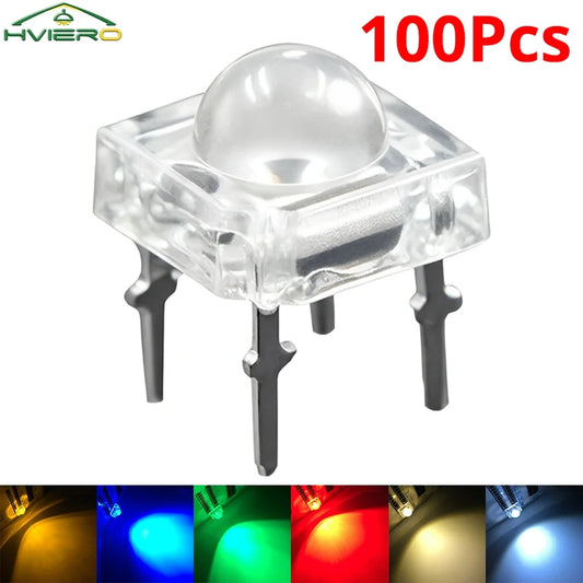 100pcs 5mm F5 LED Bulbs – Red Green Blue White Yellow DIY LED Bulb DIY Kit Oasis Select