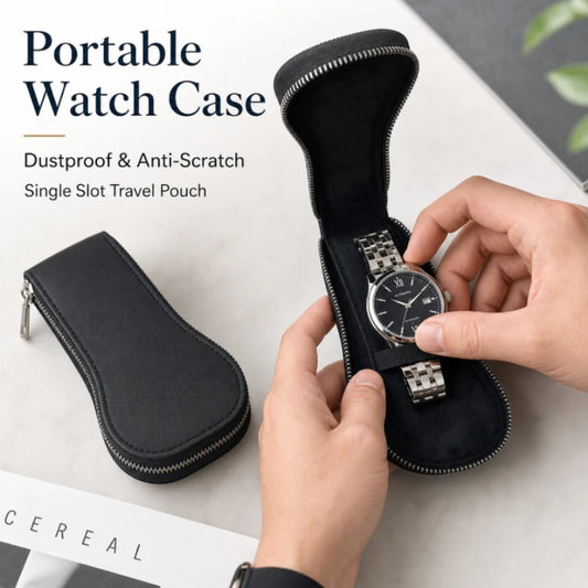 Portable retro leather display watch storage box travel strap zipper watch box dustproof and scratch resistant jewelry watch box Peaceful Pleasures Health and Wellness