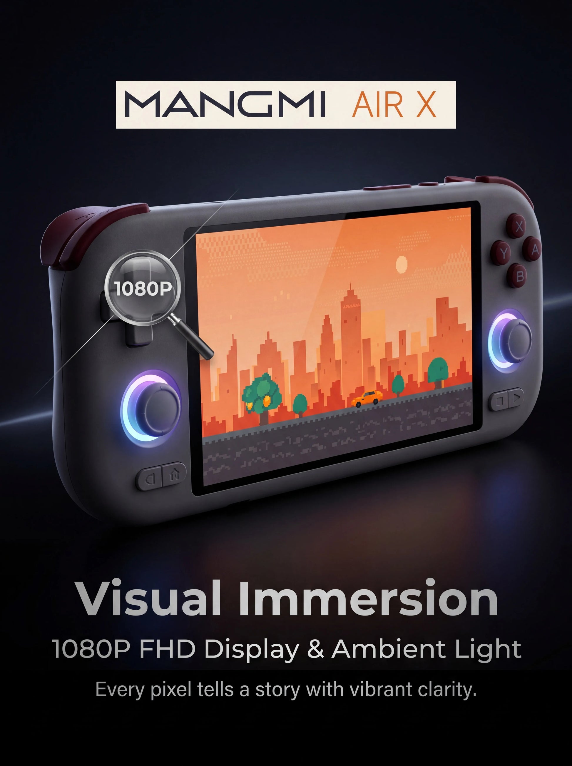 MangMi Air X Game Console 5.5-inch Android System 1080P IPS Touchscreen 5000mAh Battery Hall Effect Joystick Trigger Buttons P Peaceful Pleasures Health and Wellness