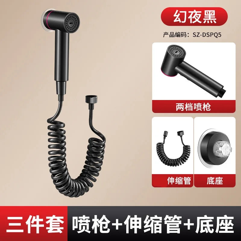 Handheld Bidet Toilet Sprayer Set with Dual Outlet Angle Valve
