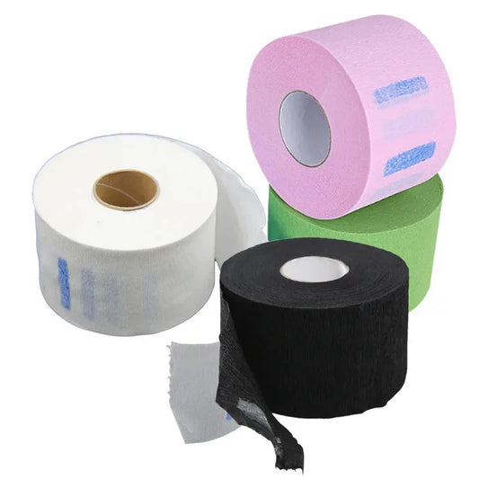 100-Pack Disposable Barber Neck Strips – White & Black Roll Barber Neck Strips Peaceful Pleasures Health and Wellness