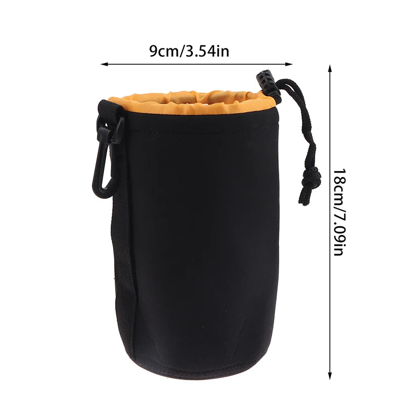 Drawstring Camera Lens Pouch Bag Neoprene Waterproof Soft Shocproof Video Camera Lens Pouch Bag Case For Most Digital Camera Peaceful Pleasures Health and Wellness L