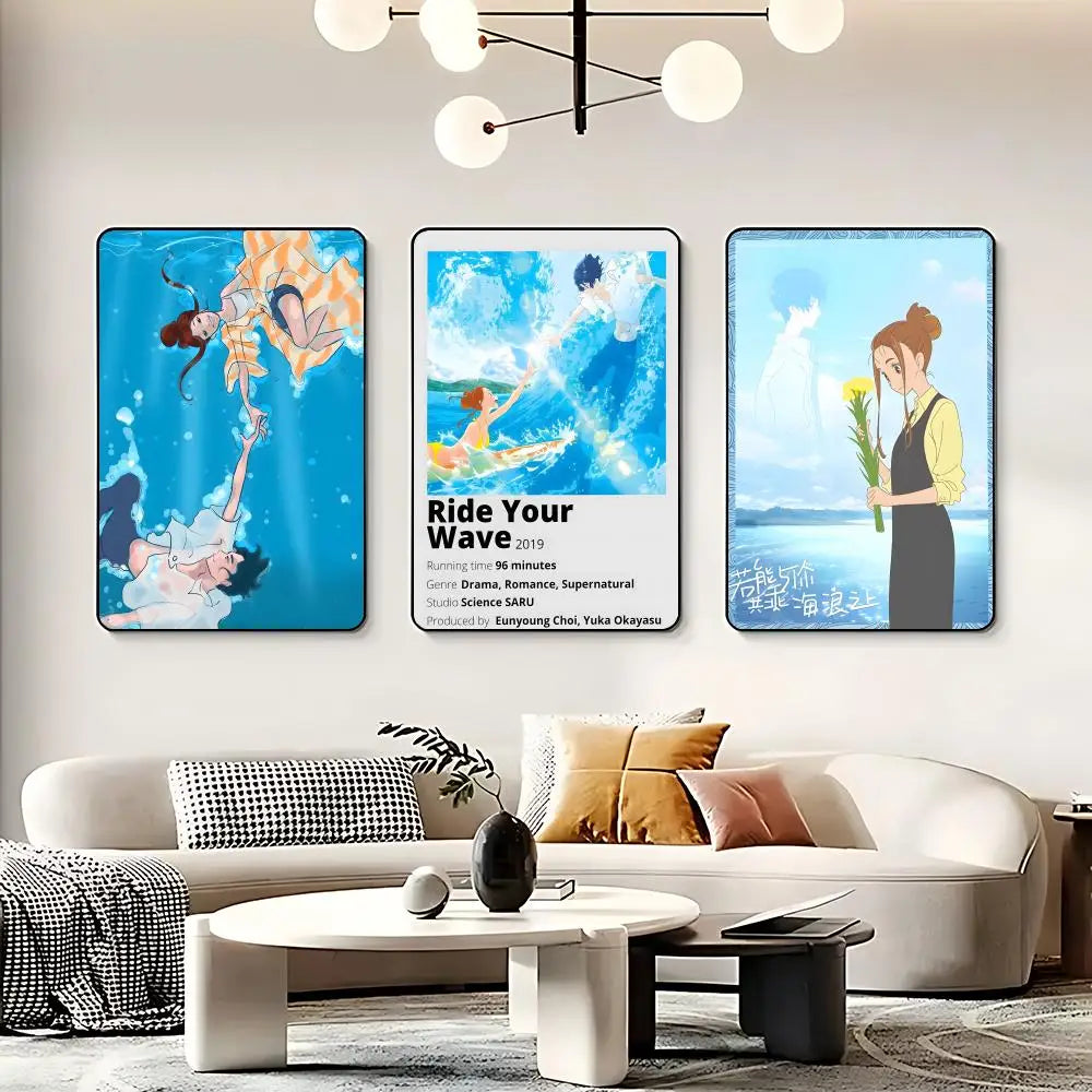 Anime R-Ride Your Wave Poster HD Self Adhesive Waterproof Wall Art Ideal for Home Office Dorm Bedroom Great Gift Peaceful Pleasures Health and Wellness