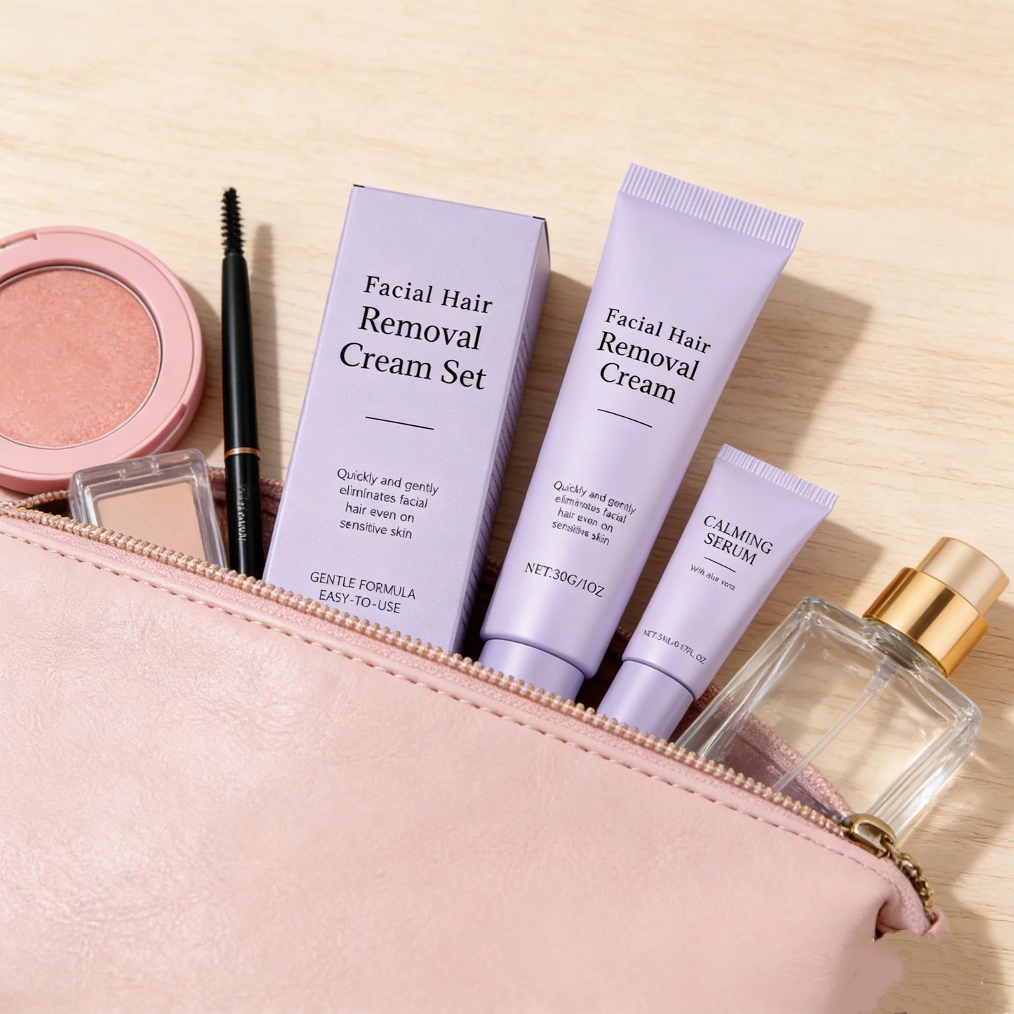 Women's Hair Removal Cream Set with Calming Face Essence