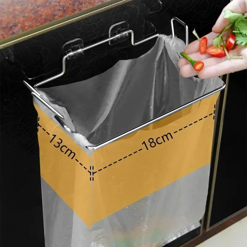Stainless Steel Kitchen Storage Rack Punch-free Bracket Cabinet Door