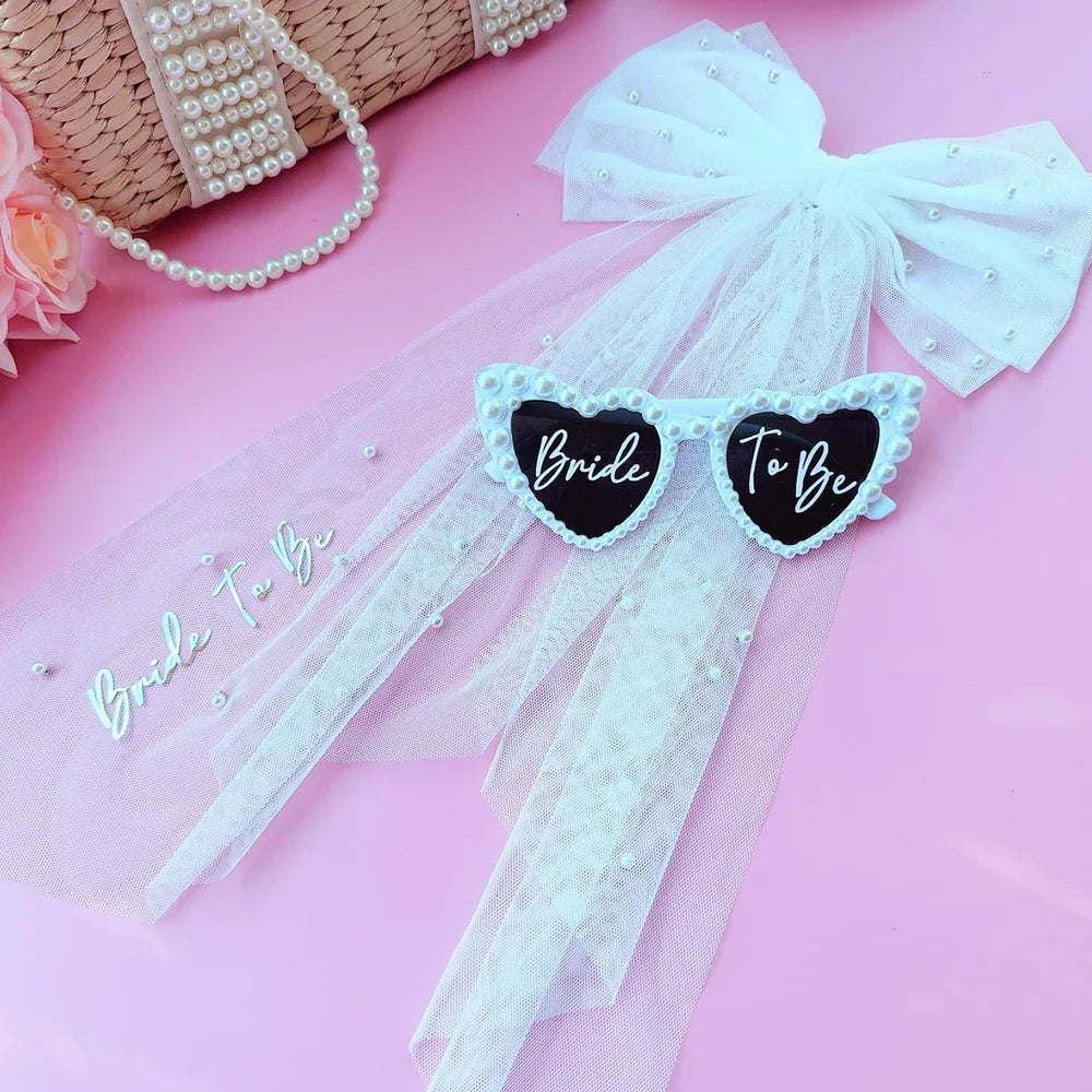 Bride Pearl Sunglasses | Bachelorette & Bridal Shower Party Novelty Party Sunglasses Peaceful Pleasures Health and Wellness