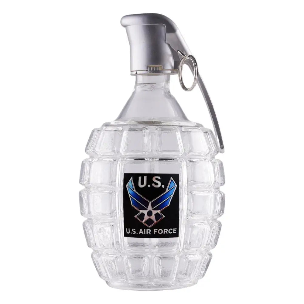 Military Hand Grenade Whiskey Bottle | Veteran Gift Glass Novelty Whiskey Bottle Peaceful Pleasures Health and Wellness Air Force