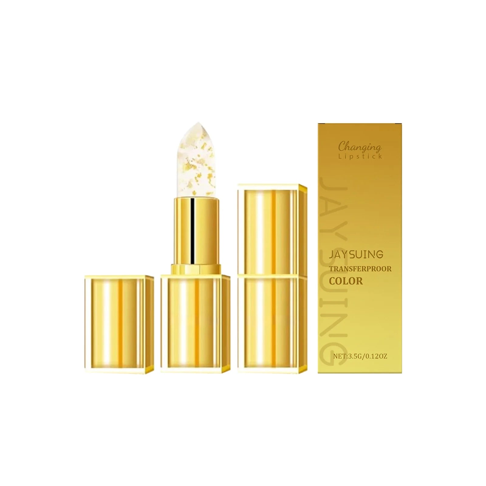 Gold Moisturizing Lipstick Color Changing High Shine Fade Lip Line Relieves Dryness Non-stick Hyaluronic Acid Hydrating Lip Balm Peaceful Pleasures Health and Wellness 3.5g Boxed