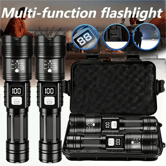 Rechargeable LED Flashlight – Zoomable Waterproof Tactical Torch Rechargeable LED Torch Oasis Select