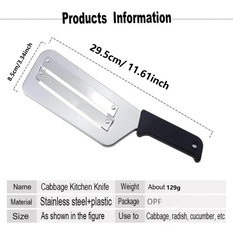 Stainless Steel Cabbage Shredder Knife | Double Blade Slicer