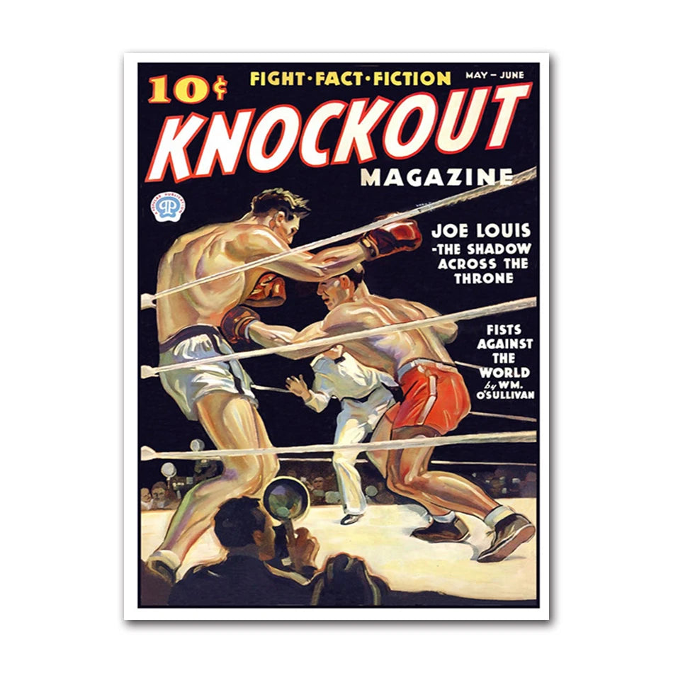 Retro Sports Poster Vintage Travel Wall Art Print Boxing Rugby Football Basketball Canvas Painting Pictures for Home Decoration Peaceful Pleasures Health and Wellness 61771-01 50x70cm Unframed