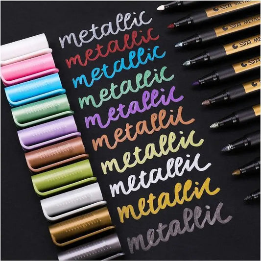 10 Colors Exquisite Metal Marker Paint Pen Art Permanent Writing Peaceful Pleasures Health and Wellness
