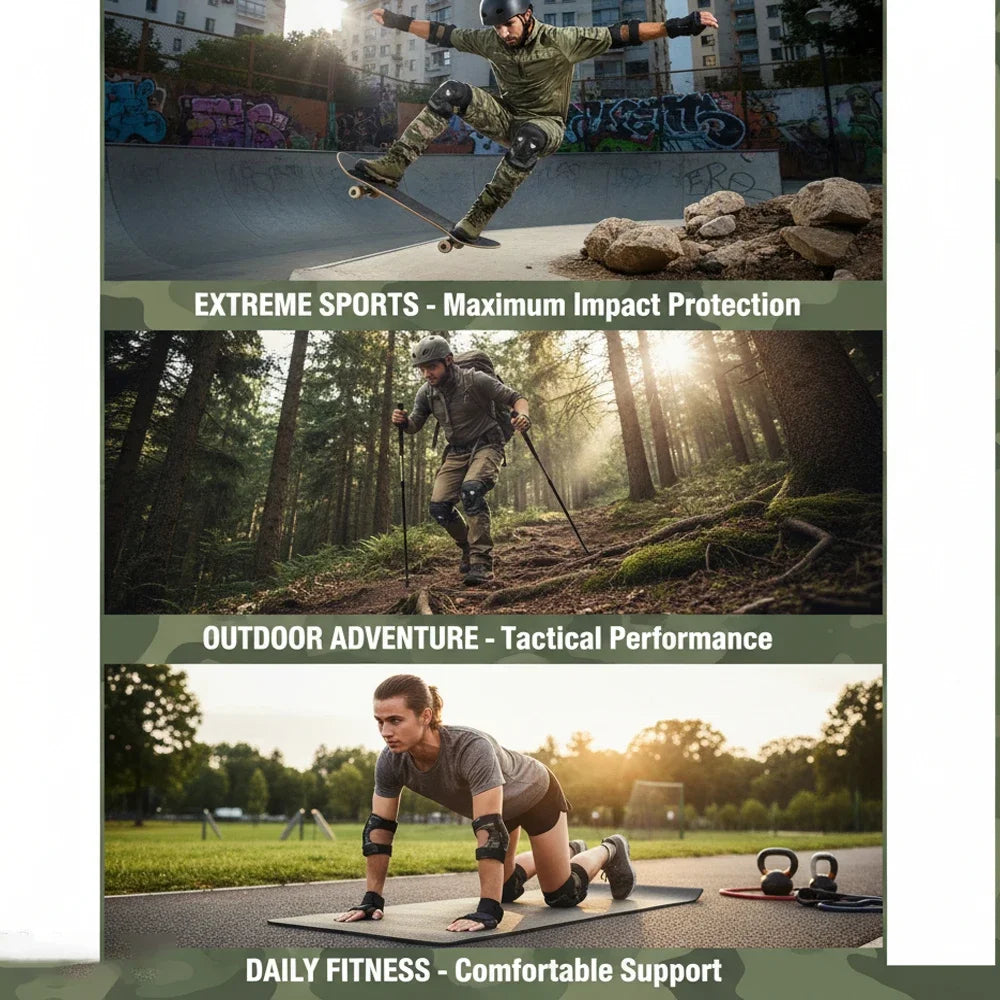 6Pcs/Set Skateboard Elbow & Knee Pads with Wrist Guards,Skate Pads for Youth Adult 6 in 1 Protective Gear Set for Skating Sports Peaceful Pleasures Health and Wellness