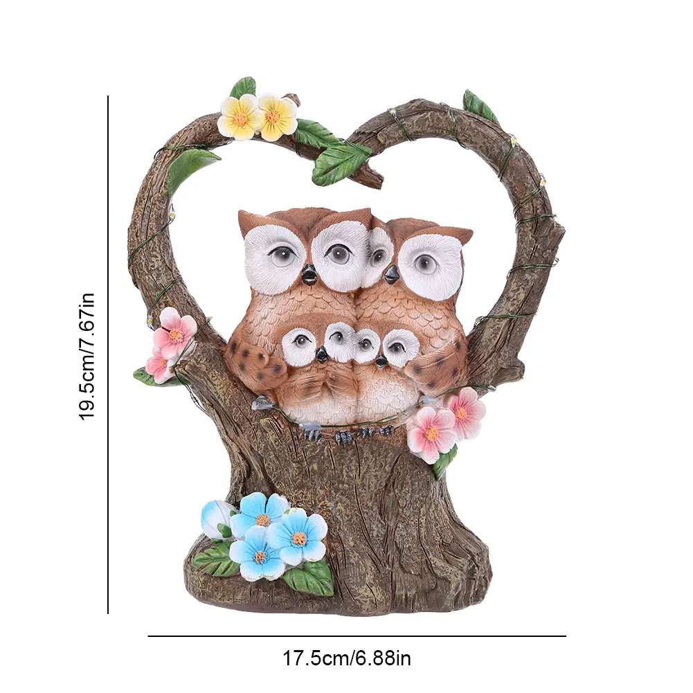 Solar Owl Bird Garden Lamp | Waterproof Resin LED Statue
