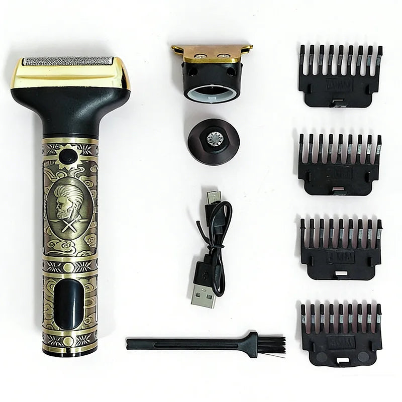 Multifunctional Men's Haircutting and Beauty Set - Compact, Pain-Free Body Hair Trimmer - Waterproof and Washable Peaceful Pleasures Health and Wellness Gold