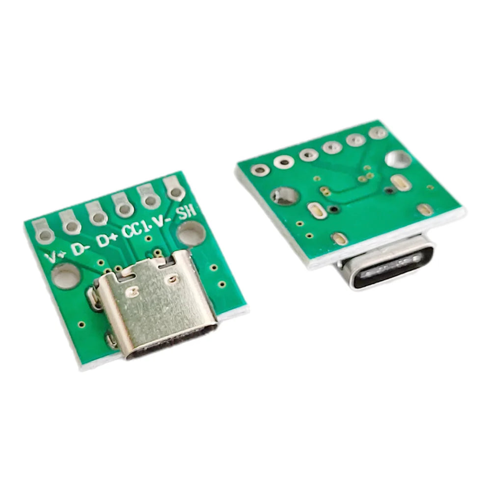 2/5/10pcs 6Solder Joint USB TYPE-C To DIP PCB Connector Needle Free Pinboard Test Board Solder Female Dip Pin Header Adapter Peaceful Pleasures Health and Wellness