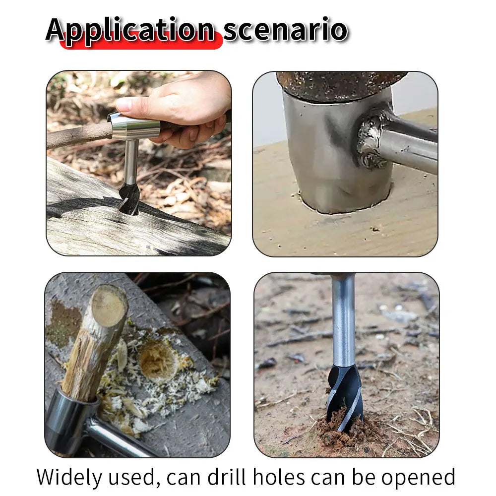 Outdoor Carpenter Drill Bits for Camping Survival Tools Drilling Holes Chopping Wood Accessories Four Blade Support Drill Bits Peaceful Pleasures Health and Wellness