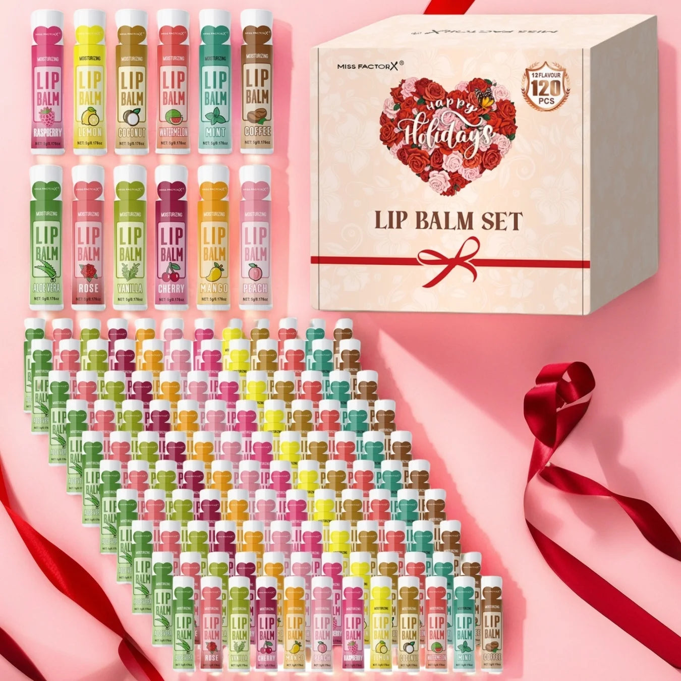 120pcs holiday gift box lipstick set moisturizing moisturizing and shiny Valentine's Day gift, luxury gift for women, and gift f Peaceful Pleasures Health and Wellness
