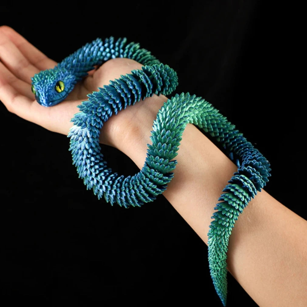 3D Printed Articulated Snake Fidget Toy | Desk Ornament Figurine