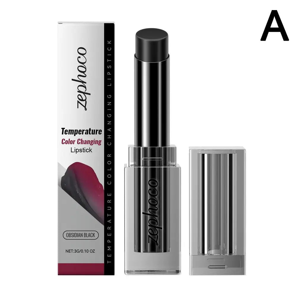 Temperature-Sensitive Color-Changing Lipstick Deeply Nourishing Prevents Dryness And Cracking Fades Lip Lines Locks In Moisture Peaceful Pleasures Health and Wellness black