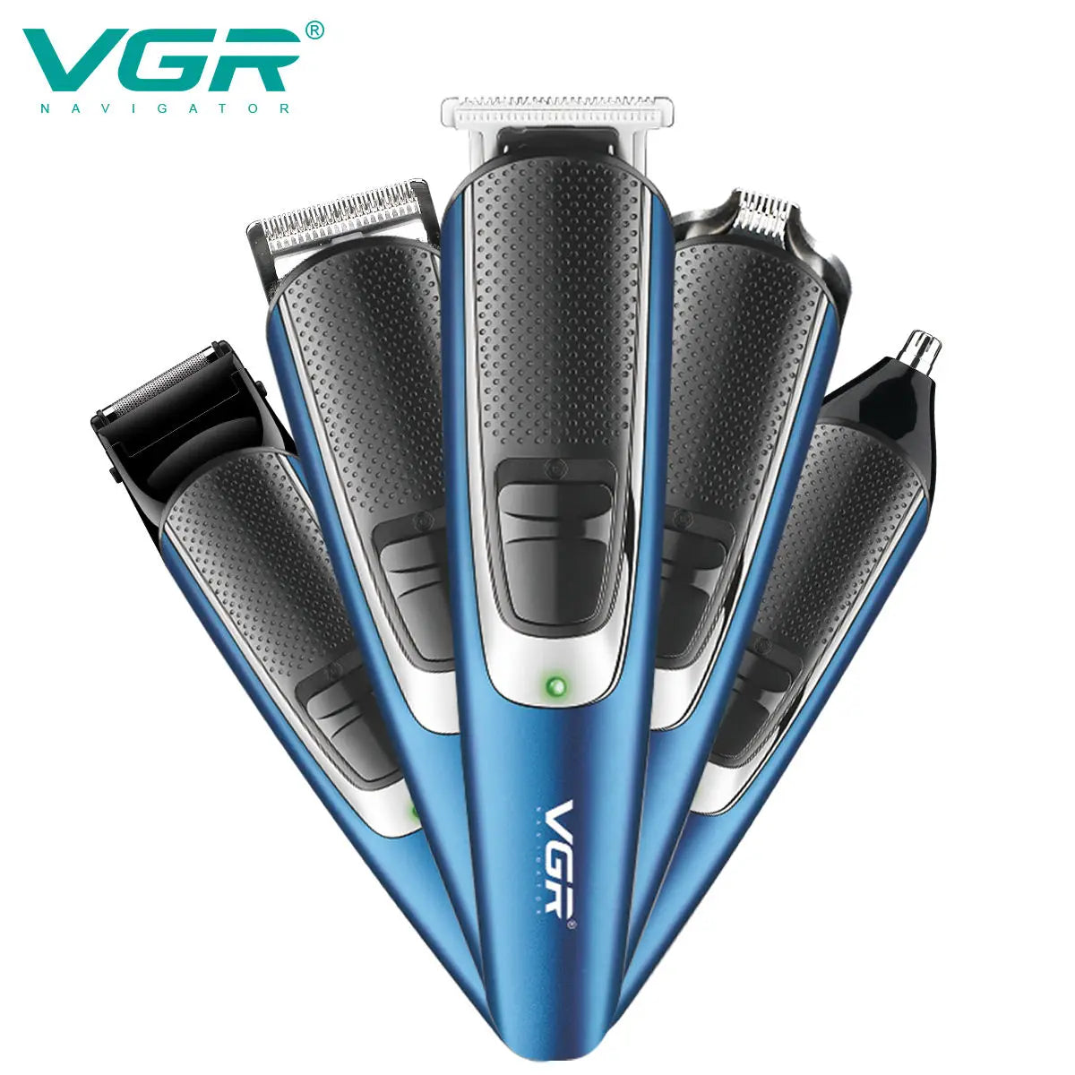 VGR Multifunctional 5-in-1 Hair Trimming Set Portable Men's Barber USB Charging Shaver Powerful Full Body Hair Removal Set V-172 Peaceful Pleasures Health and Wellness