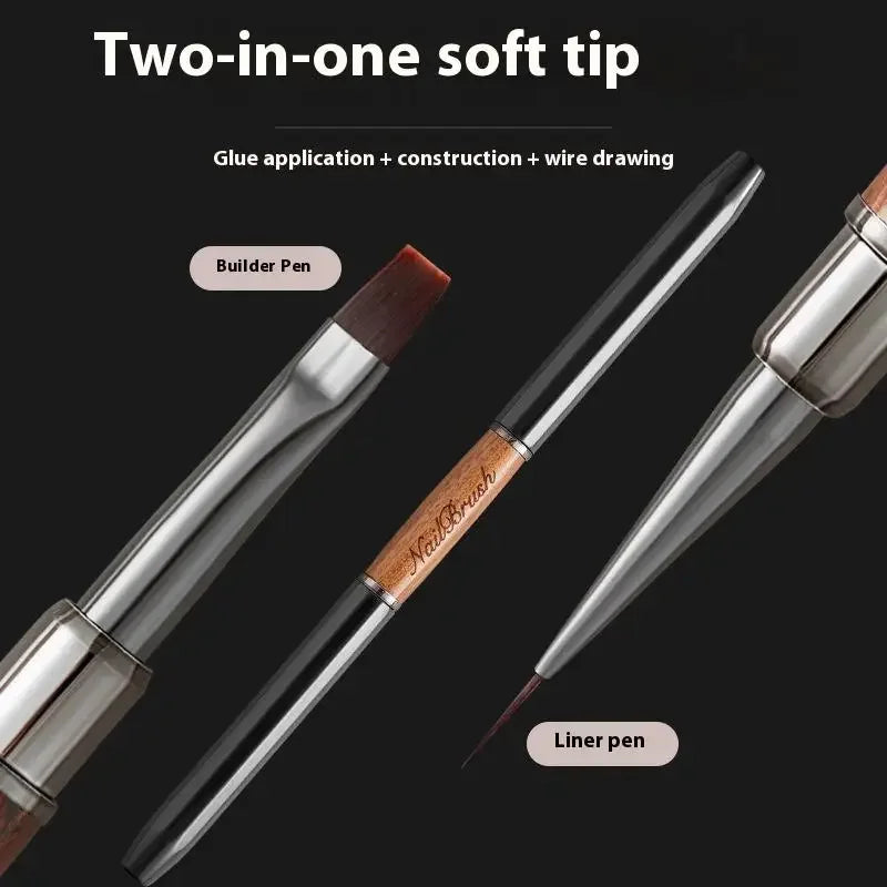 Sandalwood Line Nail Art Pen Double Headed Brush Nail Construction Pen High Quality Paintings Pen Nail Tools Peaceful Pleasures Health and Wellness