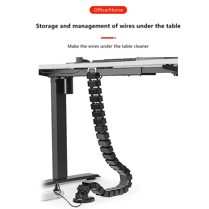 78cm Wire Spine Cable Sleeve – Under Desk Cord Organizer