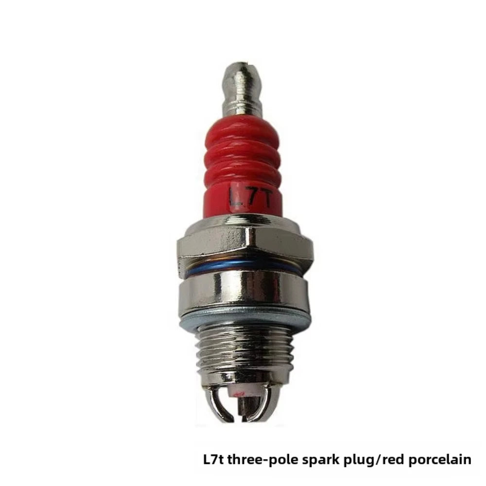 Three-sided Pole Spark Plug L7T 2 Stroke For Gasoline Chainsaw and Brush Cutter Engine Ignition Electrode Auto Replacement Parts Peaceful Pleasures Health and Wellness 1PC