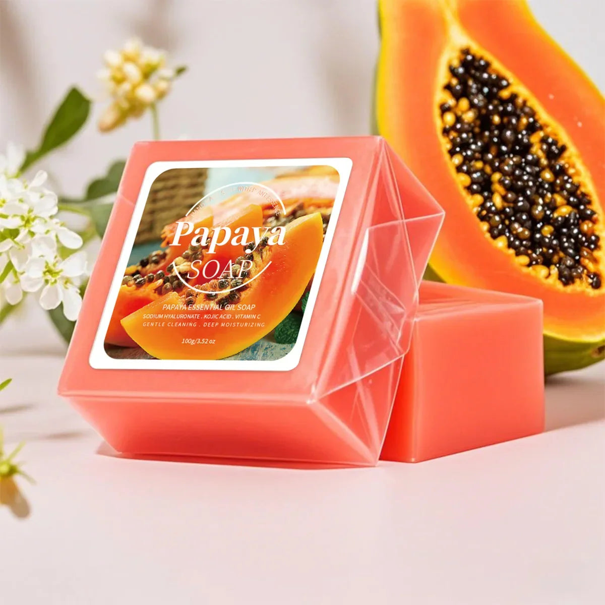 B+ Papaya Extract Handmade Soap – Coconut & Goat Milk 100g