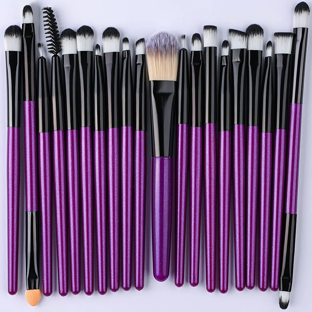 RUNTOIN 20-Piece Makeup Brush Set with 2 Blender Sponges