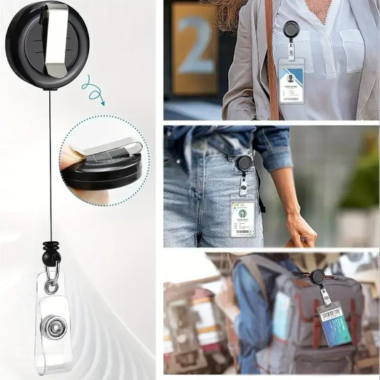 Retractable Badge Reel & Waterproof PVC ID Card Holder 1/2/3 Pk Retractable Badge Holder Oasis Select