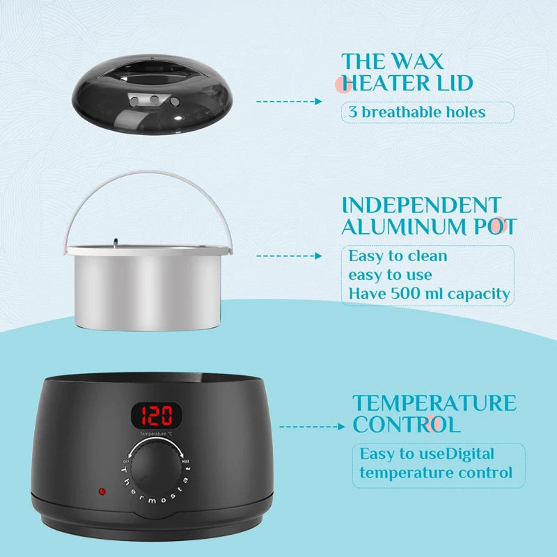 Big Depilator Wax Heater Hand Care Beauty Wax Melting Machine Wax Heater Machine Kit for Hair Removal Depilatory Epilator Peaceful Pleasures Health and Wellness