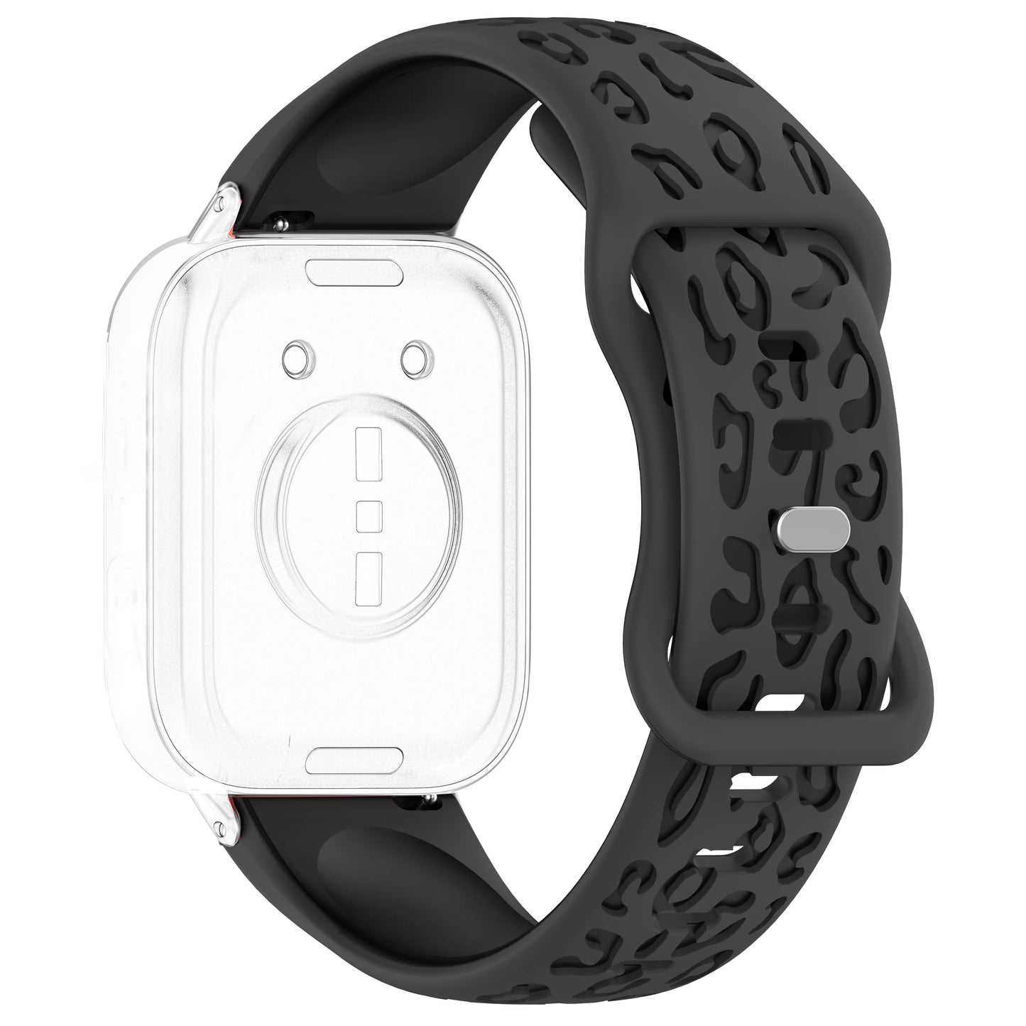 Silicone Leopard Watch Band 18/20/22mm – Amazfit, Samsung, Huawei Peaceful Pleasures Health and Wellness Grey white Black 18mm