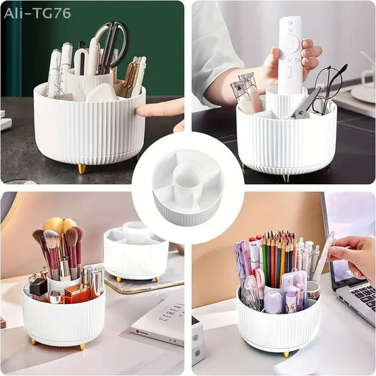 360° Rotating 5-Slot Makeup Brush Holder & Desk Organizer Makeup Brush Organizer Peaceful Pleasures Health and Wellness