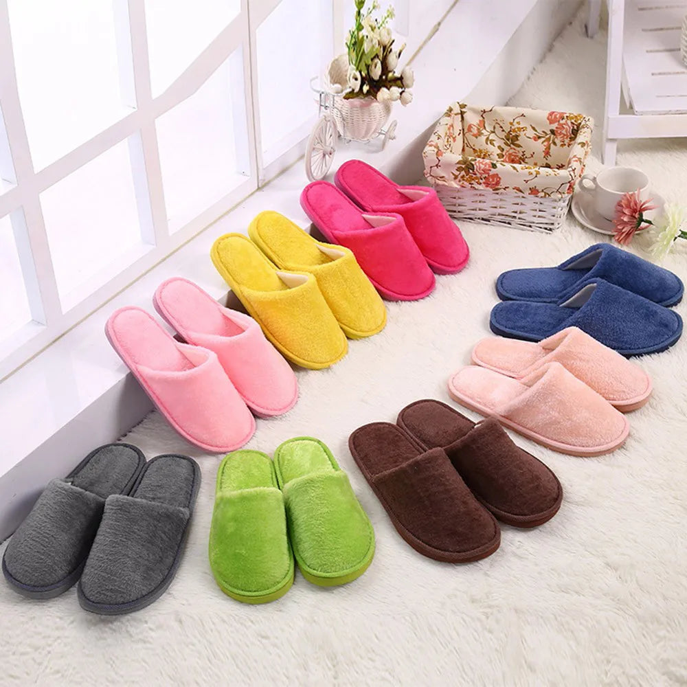 Men's Warm Plush Indoor Slippers – Non-Slip Soft House Shoes
