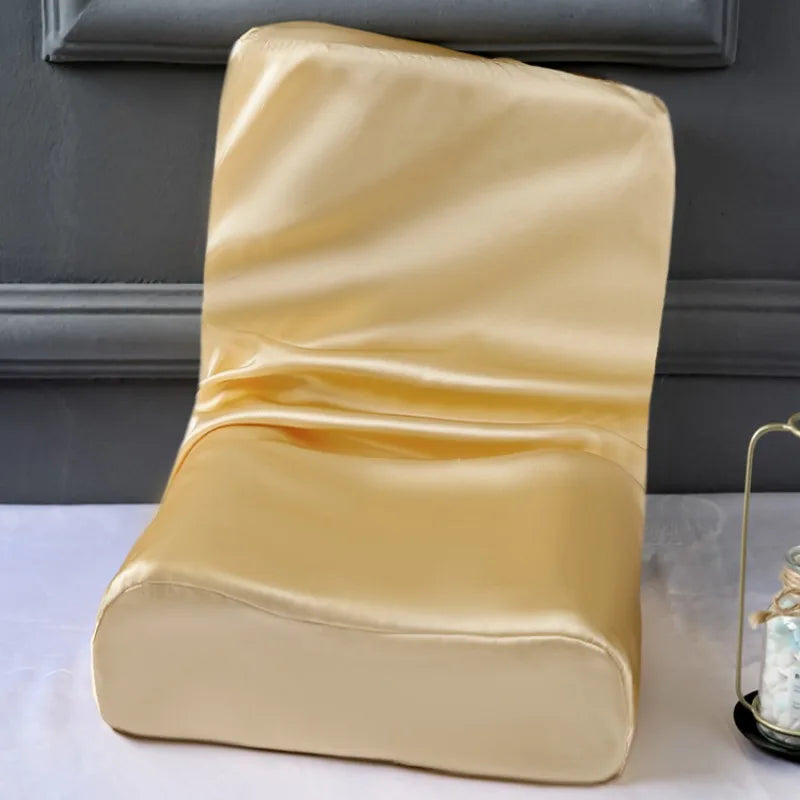 100% Mulberry Silk Latex Pillowcase,19 Momme Cooling Zipper Memory Foam Pillow Cover, Anti-Frizz Skin Friendly for Kids Summer Peaceful Pleasures Health and Wellness champagne