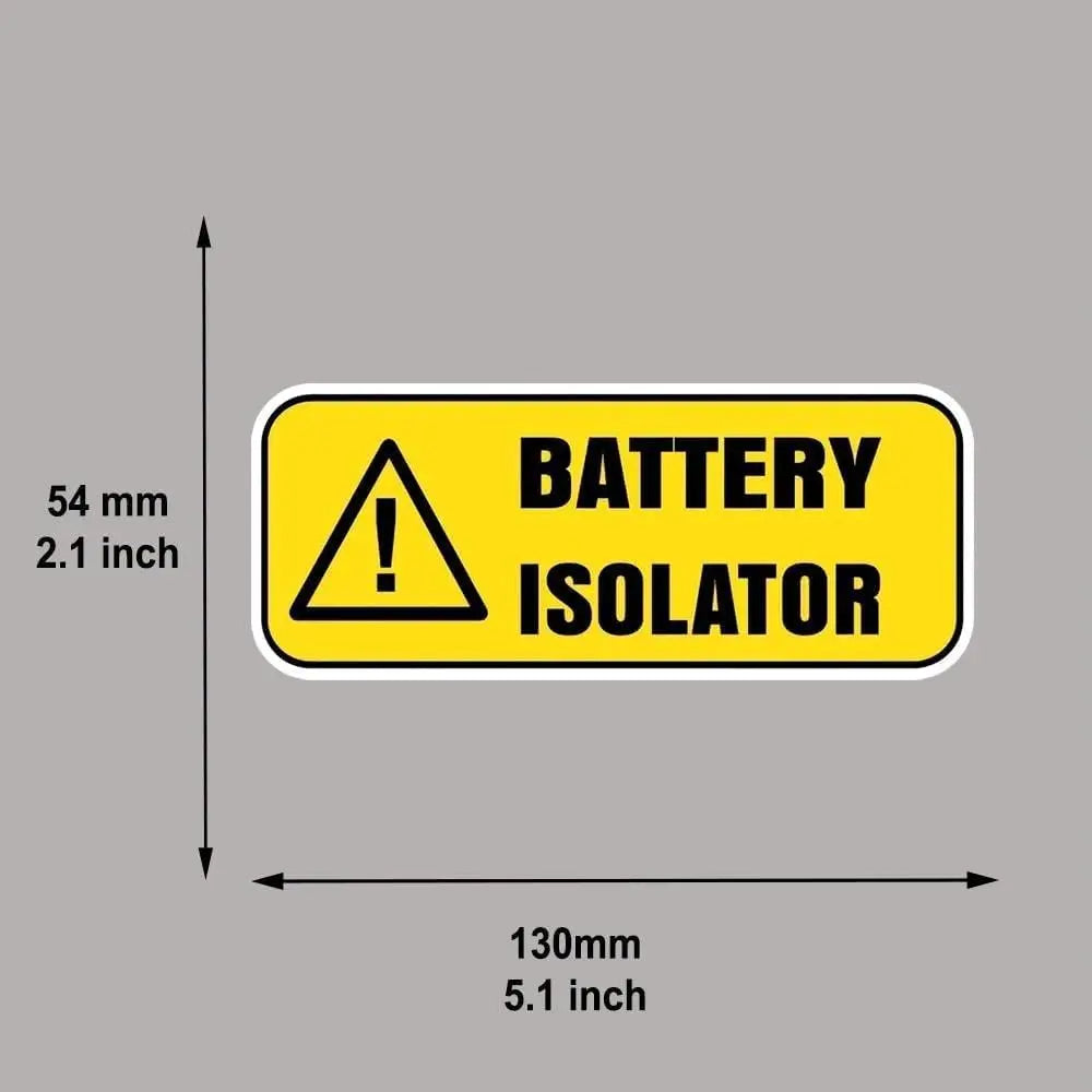 2pcs 130mm x 54mm Battery Isolator Self-Adhesive Vinyl Sticker for Car, Vehicle, RV & Boat Peaceful Pleasures Health and Wellness