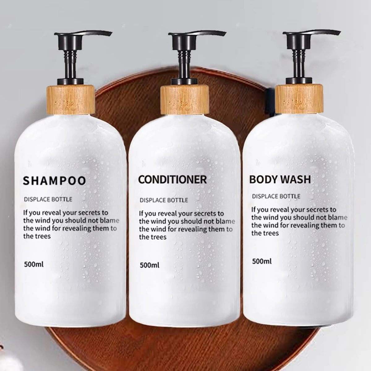 3 Pack Soap Dispenser Shampoo and Conditioner Dispenser Body Wash Shower Bottles Refillable Lotion Dispenser Bottle Peaceful Pleasures Health and Wellness