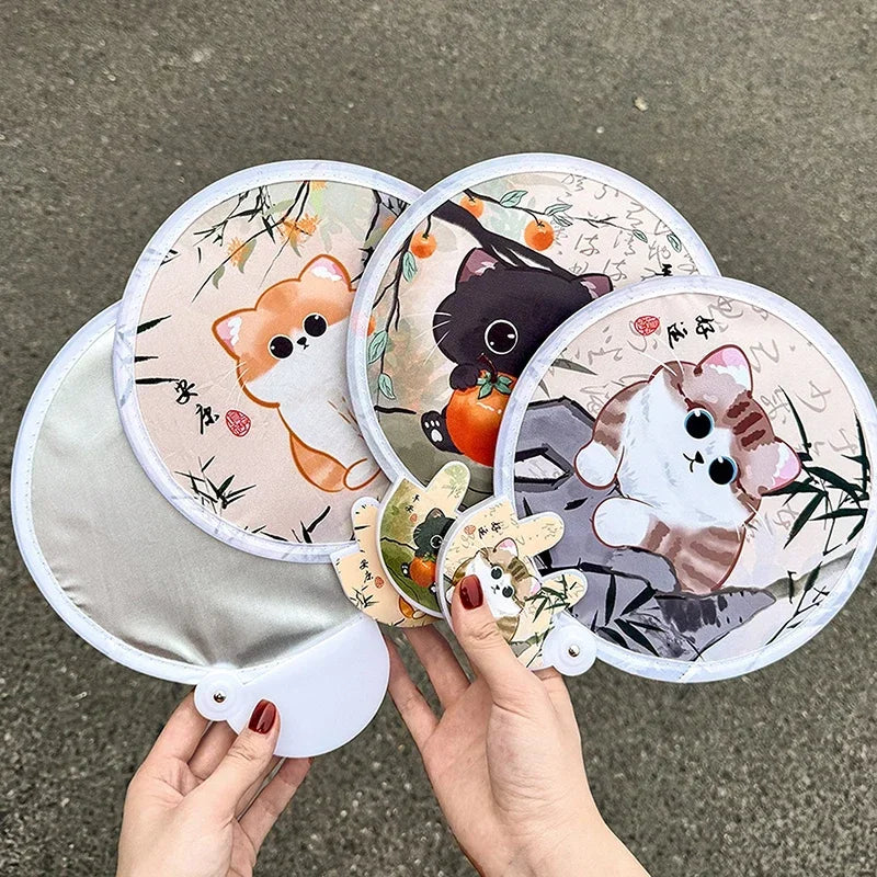 Kawaii Cartoon Folding Hand Fan – Foldable Summer Fan for Kids