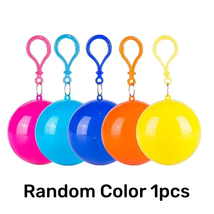 New Portable Disposable Raincoat Keychain Compression Ball Pocket Ball Outdoor Adult Travel Hangable Poncho Camping Gear Peaceful Pleasures Health and Wellness Other