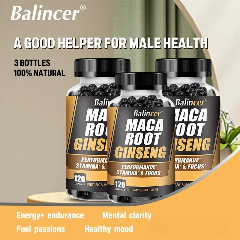Balincer Men's Health Maca Root Ginseng Extract - Energy Supplement - For Endurance, Strength, Muscle Supplement Peaceful Pleasures Health and Wellness