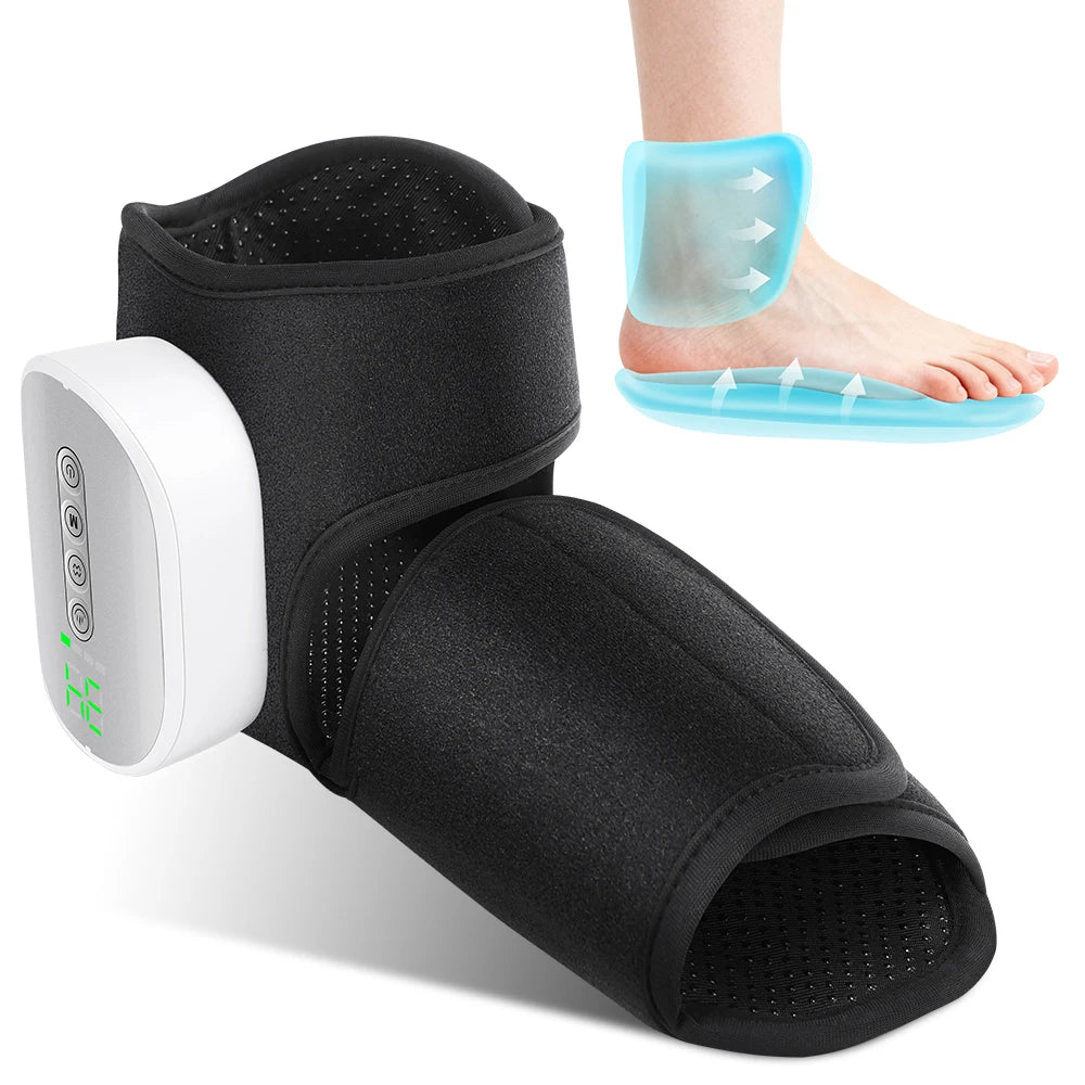 2026 New 3 Mode 4 Level Dual Airbag Foot Ankle Massager Cordless Heated Foot Massager with Air Compression for Plantar Fasciitis Peaceful Pleasures Health and Wellness
