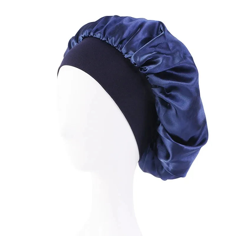 Women's Satin Sleep Bonnet | Wide Brim, Elastic Band Hair Care