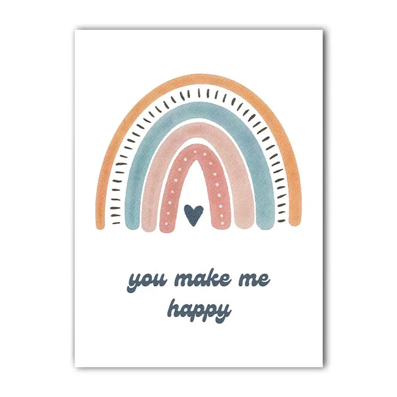 Nursery Rainbow Canvas Wall Art | Kids Room Nordic Print Canvas Wall Art Peaceful Pleasures Health and Wellness 03 50x70cm NoFrame China Mainland